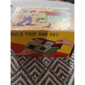 Farm Toy. Vintage Kids Toy. Build a Mini Hut With Animals
